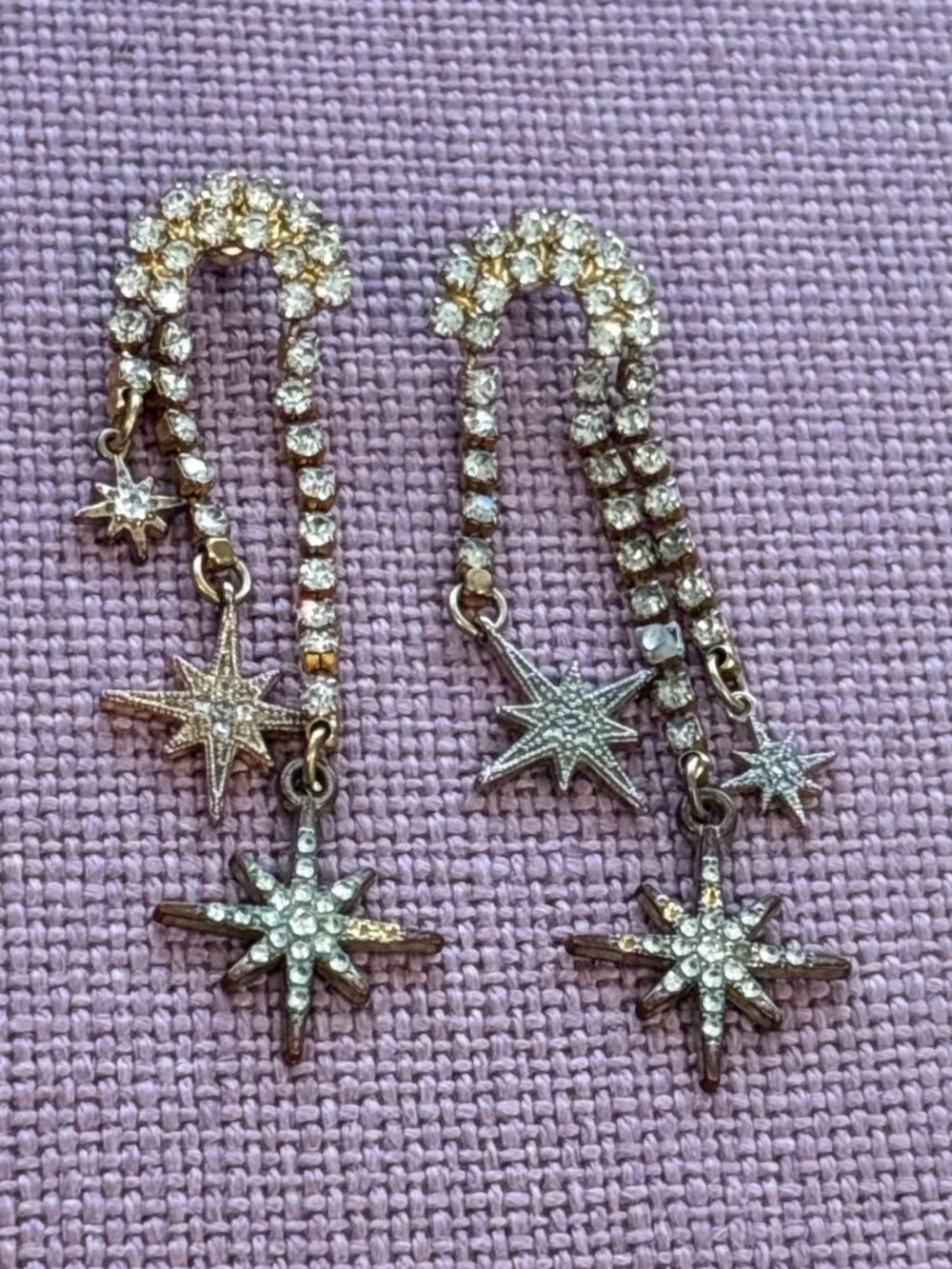 Elizabeth Cole Starlyn Earrings in Gold Womens Drop Dangle Rhinestones Crystals